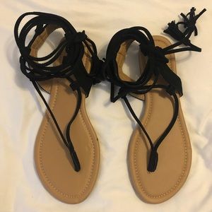 Forever 21 black wrap sandals